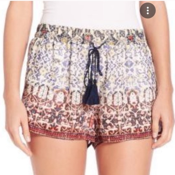 Joie Women’s Size M Lindee Tile Paisley 100% Silk Lined Drawstring Shorts - Picture 8 of 10